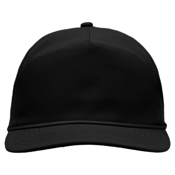 Sportsman Five-Panel Ripstop Cap, Black, Front view