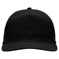 Sportsman Five-Panel Ripstop Cap, Black, Front view