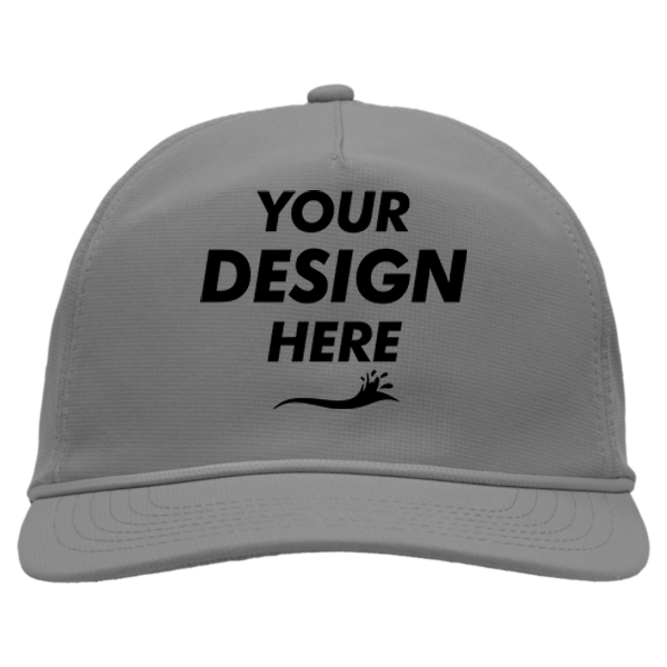 Sportsman Five-Panel Ripstop Cap, Grey, Front view, Mockup