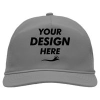 Sportsman Five-Panel Ripstop Cap, Grey, Front view, Mockup