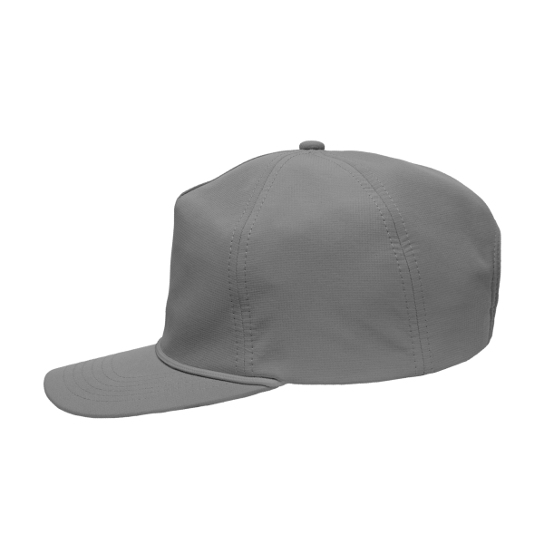 Sportsman Five-Panel Ripstop Cap, Grey, Left Side view