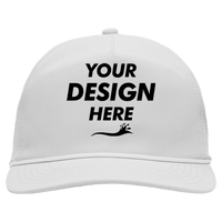 Sportsman Five-Panel Ripstop Cap, White, Front view, Mockup