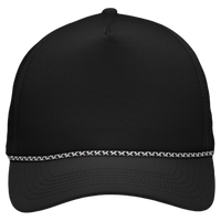 Sportsman Five-Panel Rope Heritage Fit Cap, Black, Front view