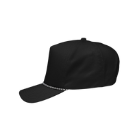 Sportsman Five-Panel Rope Heritage Fit Cap, Black, Left Side view
