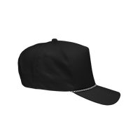 Sportsman Five-Panel Rope Heritage Fit Cap, Black, Right Side view