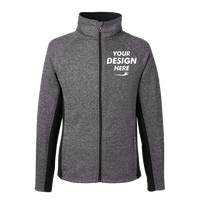 Spyder Men's Constant Full-Zip Sweater Fleece Jacket, Black Heather / Black, Front view, Mockup