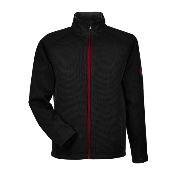 Spyder Men's Constant Full-Zip Sweater Fleece Jacket, Black / Red, Front view