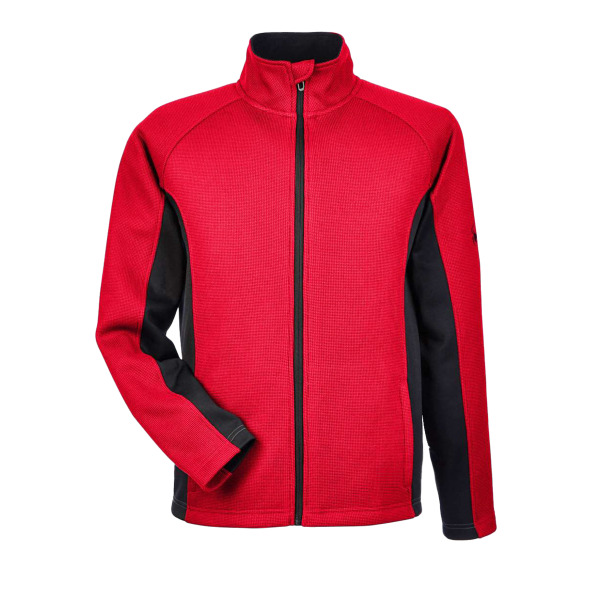 Spyder Men's Constant Full-Zip Sweater Fleece Jacket, Red / Black, Front view