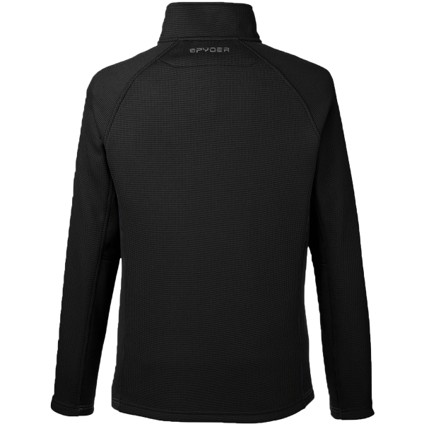 Spyder Men's Constant Half-Zip Sweater Fleece Pullover, Black / Black, Back view