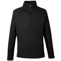 Spyder Men's Constant Half-Zip Sweater Fleece Pullover, Black / Black, Front view