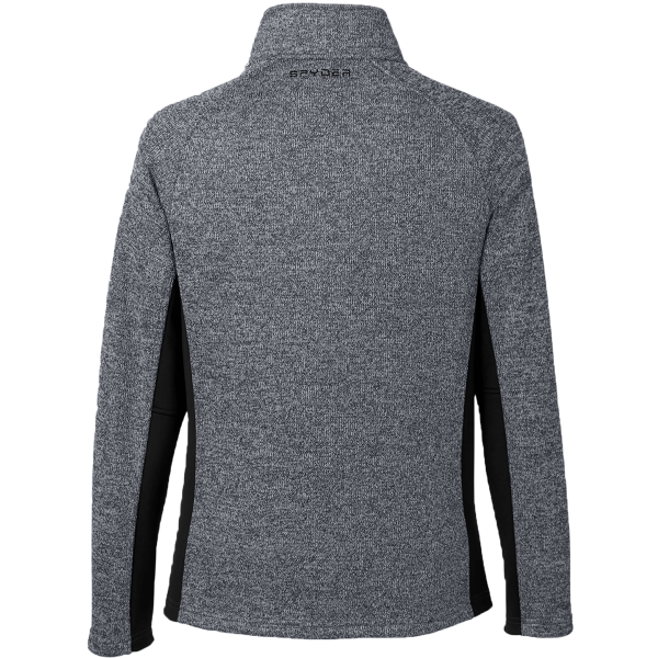Spyder Men's Constant Half-Zip Sweater Fleece Pullover, Black Heather / Black, Back view