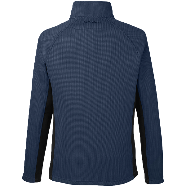 Spyder Men's Constant Half-Zip Sweater Fleece Pullover, Frontier / Black, Back view
