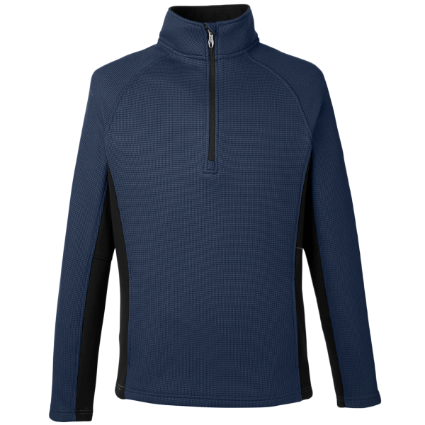 Spyder Men's Constant Half-Zip Sweater Fleece Pullover, Frontier / Black, Front view
