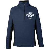 Spyder Men's Constant Half-Zip Sweater Fleece Pullover, Frontier / Black, Front view, Mockup