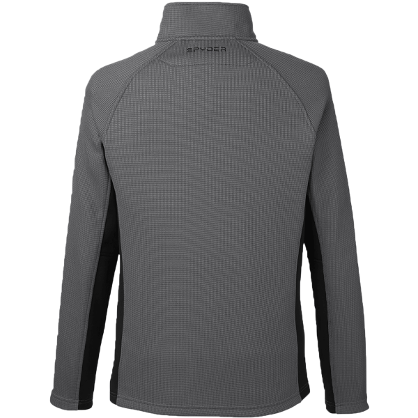 Spyder Men's Constant Half-Zip Sweater Fleece Pullover, Polar / Black, Back view