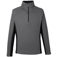 Spyder Men's Constant Half-Zip Sweater Fleece Pullover, Polar / Black, Front view
