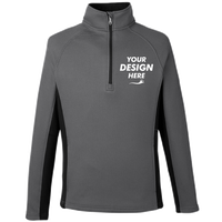 Spyder Men's Constant Half-Zip Sweater Fleece Pullover, Polar / Black, Front view, Mockup