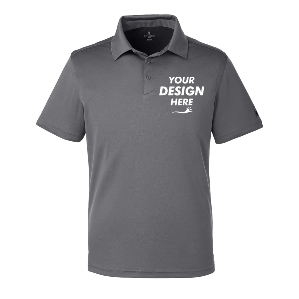 Spyder Men's Freestyle Polo, Polar, Front view, Mockup