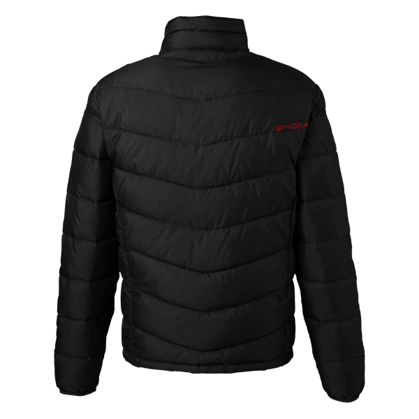 Spyder Men's Pelmo Insulated Puffer Jacket, Black / Red, Back view