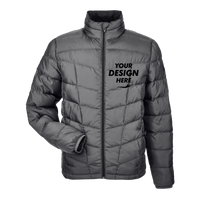 Spyder Men's Pelmo Insulated Puffer Jacket, Polar / Black, Front view, Mockup
