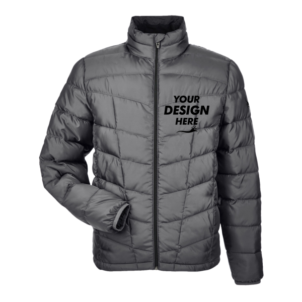 Spyder Men's Pelmo Insulated Puffer Jacket, Polar / Black, Front view, Mockup