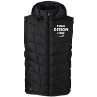 Spyder Men's Pelmo Puffer Vest, Black, Front view, Mockup