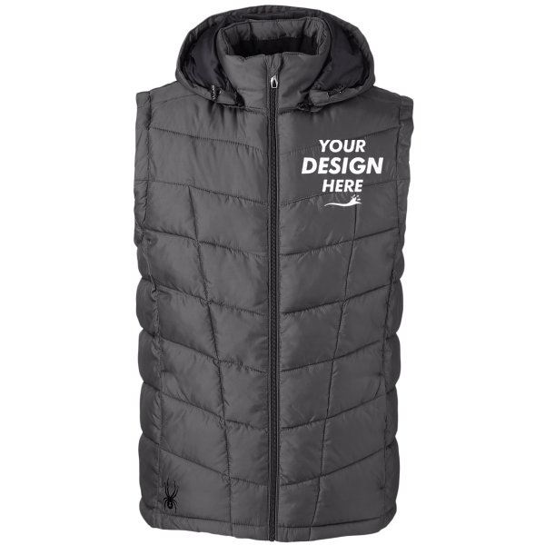 Spyder Men's Pelmo Puffer Vest, Polar, Front view, Mockup