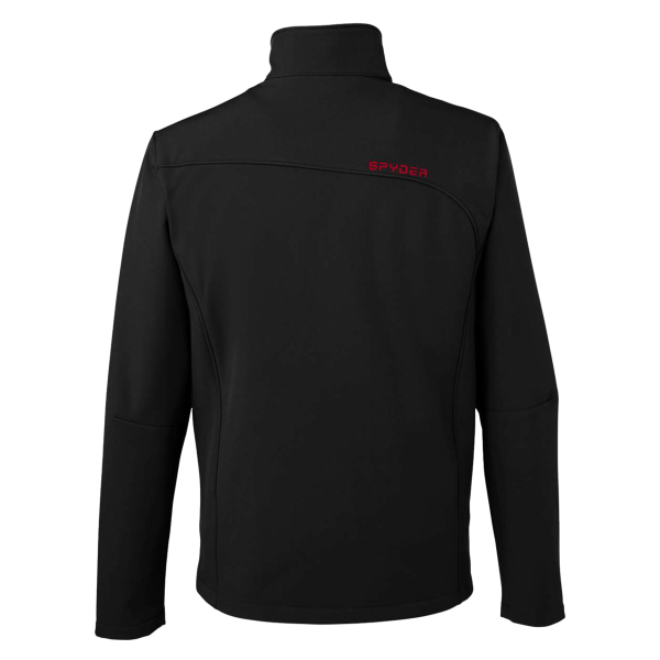 Spyder Men's Transport Soft Shell Jacket, Black / Red, Back view