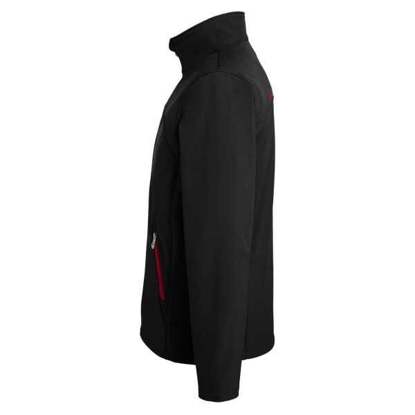 Spyder Men's Transport Soft Shell Jacket, Black / Red, Left Sleeve view