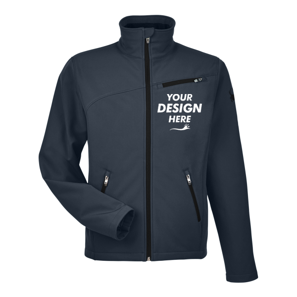 Spyder Men's Transport Soft Shell Jacket, Frontier / Black, Front view, Mockup