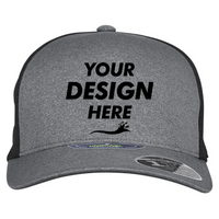 Spyder Radykl Flexfit Trucker Cap, Black / Black Heather, Front view, Mockup