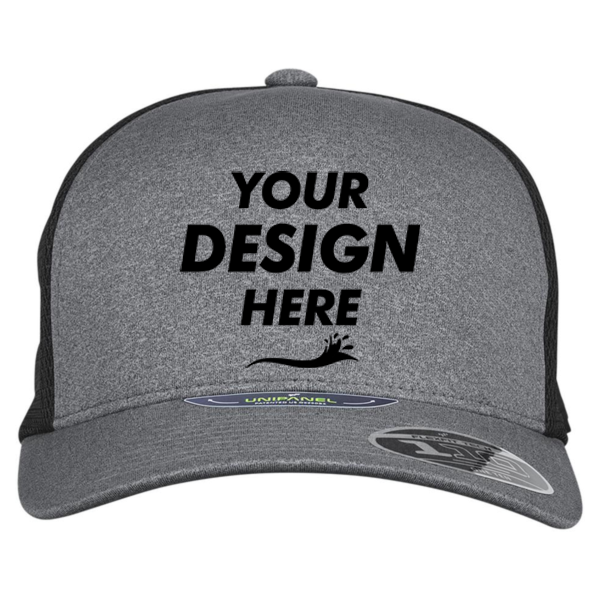 Spyder Radykl Flexfit Trucker Cap, Black / Black Heather, Front view, Mockup