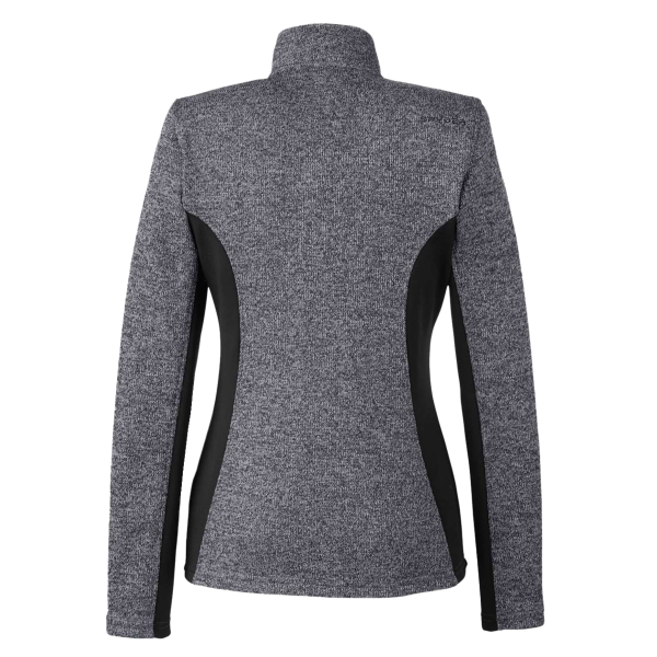 Spyder Women's Constant Full-Zip Sweater Fleece Jacket, Black Heather / Black / Black, Back view