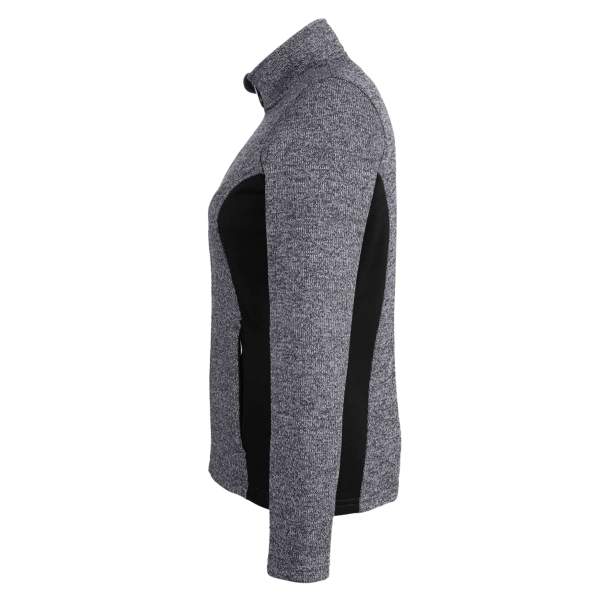 Spyder Women's Constant Full-Zip Sweater Fleece Jacket, Black Heather / Black / Black, Left Sleeve view