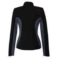 Spyder Women's Constant Full-Zip Sweater Fleece Jacket, Black / Polar / Red, Back view