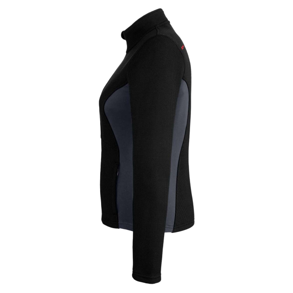 Spyder Women's Constant Full-Zip Sweater Fleece Jacket, Black / Polar / Red, Left Sleeve view