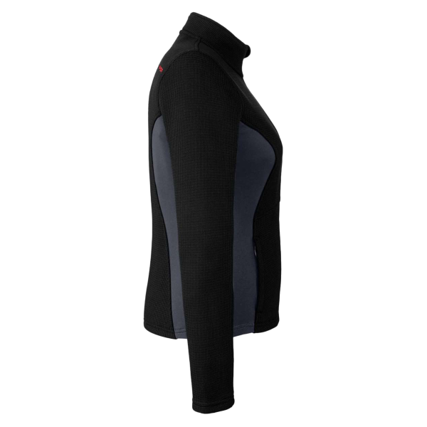 Spyder Women's Constant Full-Zip Sweater Fleece Jacket, Black / Polar / Red, Right Sleeve view