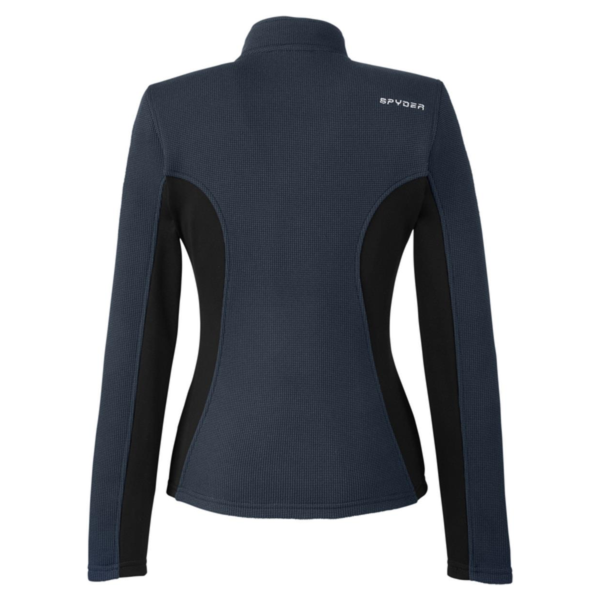 Spyder Women's Constant Full-Zip Sweater Fleece Jacket, Frontier / Black / White, Back view