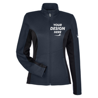 Spyder Women's Constant Full-Zip Sweater Fleece Jacket, Frontier / Black / White, Front view, Mockup