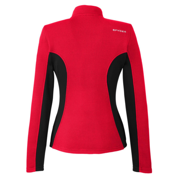 Spyder Women's Constant Full-Zip Sweater Fleece Jacket, Red / Back / White, Back view