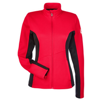 Spyder Women's Constant Full-Zip Sweater Fleece Jacket, Red / Back / White, Front view