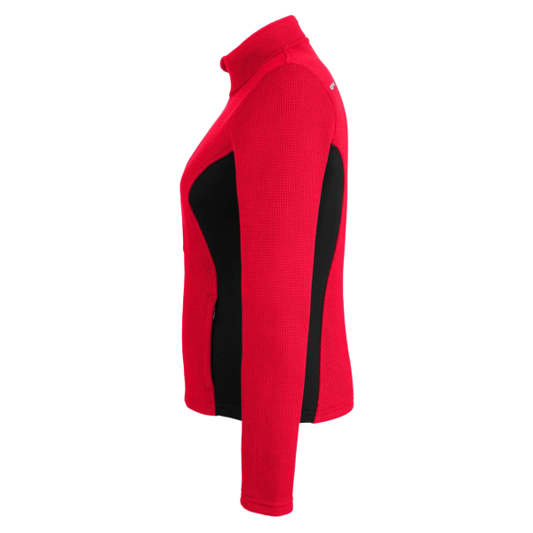 Spyder Women's Constant Full-Zip Sweater Fleece Jacket, Red / Back / White, Left Sleeve view