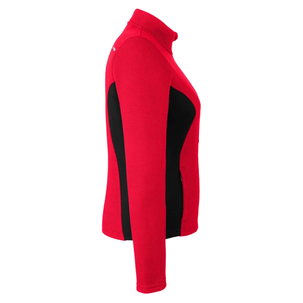 Spyder Women's Constant Full-Zip Sweater Fleece Jacket, Red / Back / White, Right Sleeve view