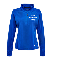 Spyder Women's Freestyle Half-Zip Pullover, Electric Blue, Front view, Mockup