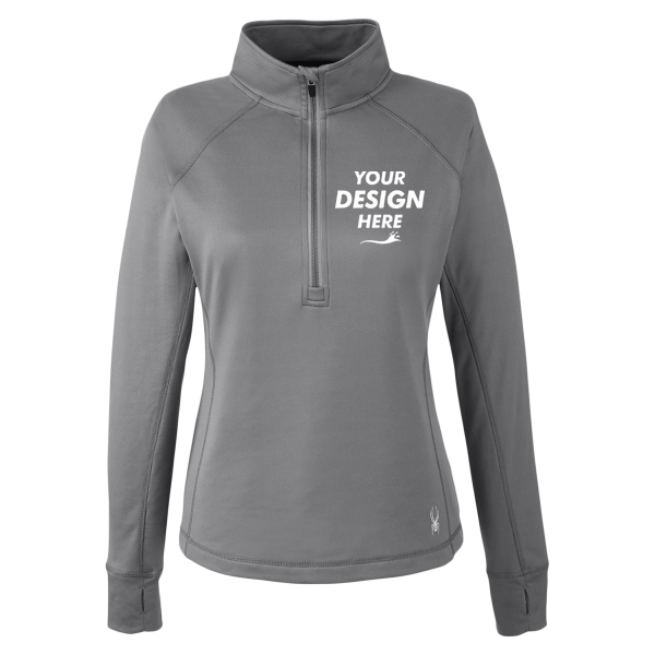 Spyder Women's Freestyle Half-Zip Pullover, Polar, Front view, Mockup