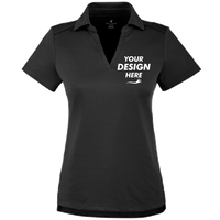 Spyder Women's Freestyle Polo, Black, Front view, Mockup