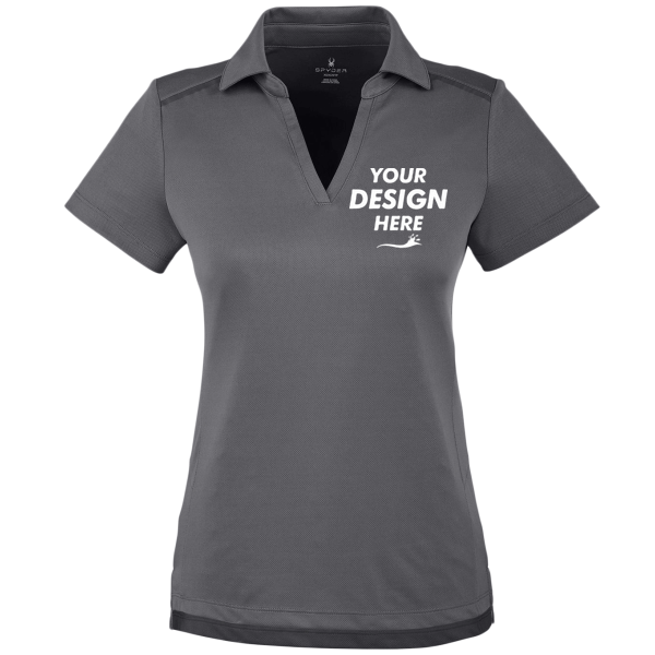 Spyder Women's Freestyle Polo, Polar, Front view, Mockup