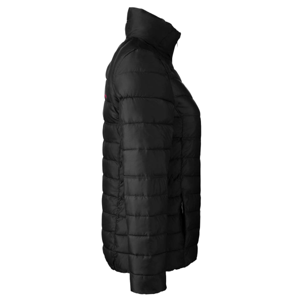Spyder Women's Insulated Puffer Jacket, Black / Red, Right Sleeve view