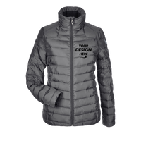 Spyder Women's Insulated Puffer Jacket, Polar / Alloy, Front view, Mockup