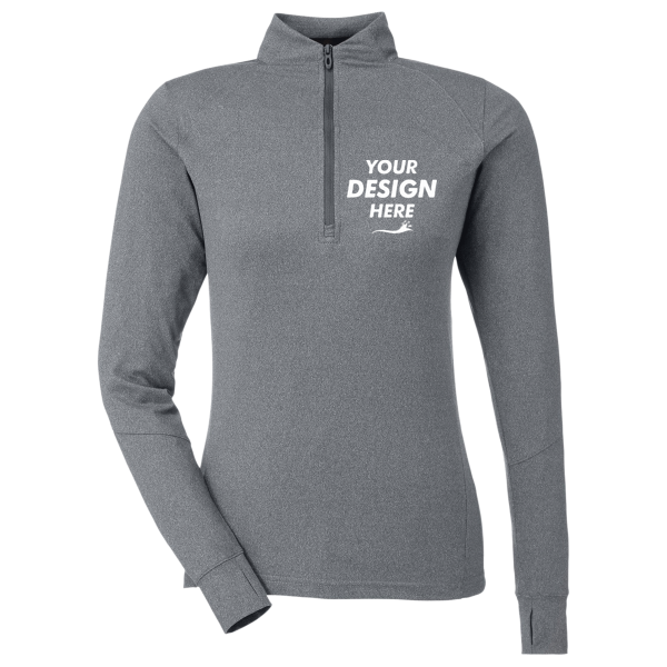 Spyder Women's Spyre Quarter-Zip Pullover, Polar Frost, Front view, Mockup